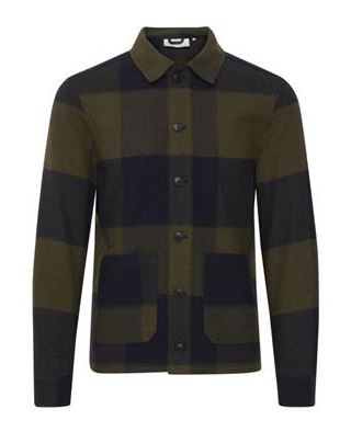 Checkered Wool Blend Overshirt