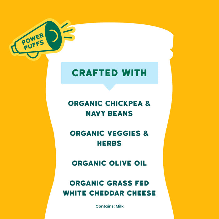 Cheddar Cauliflower Spinach Organic Grain Free Puffs, No Sugar