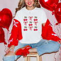 Cherry Bows Valentine's Day Graphic T-Shirt