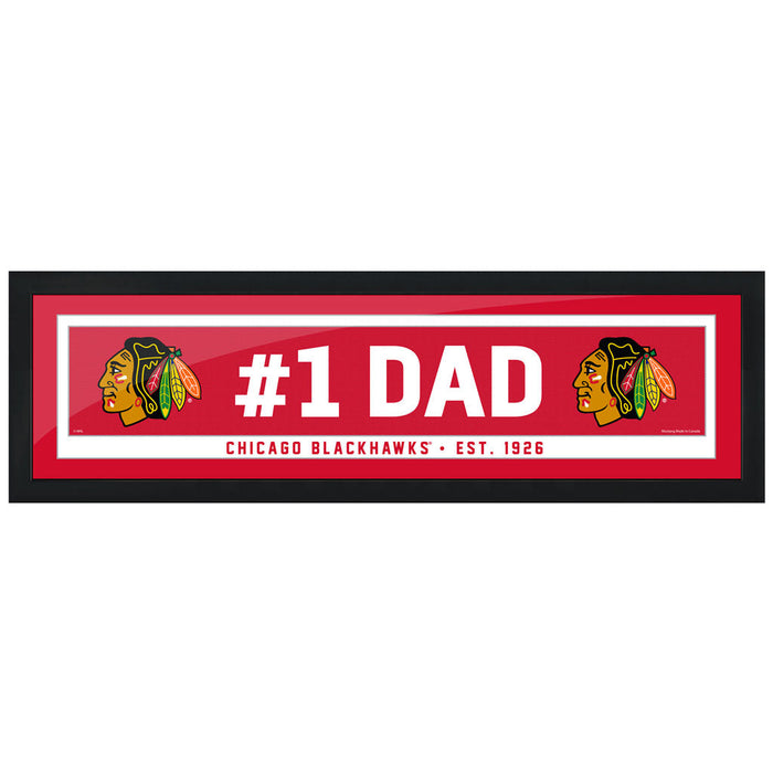 Chicago Blackhawks Frame - 6" x 22" #1 Dad