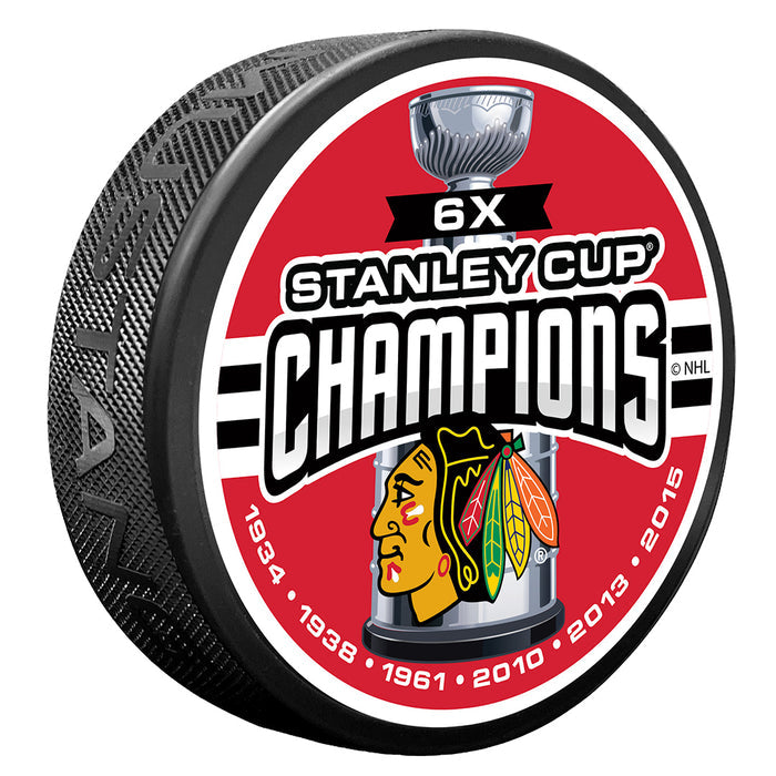 Chicago Blackhawks Puck -  6 TIME CHAMPS