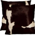 Chocolate & White Cowhide Pillow Set