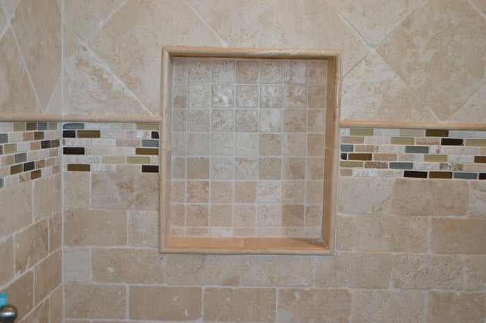 Classic Travertine 2x2 Tumbled Mosaic Tile 12x12