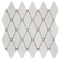 Clipped Diamond White Marble Mosaic 11x12 Sheet