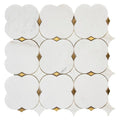 Clover Bianco with Brass Marble Mosaic 12x12 Sheet