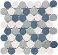 Coastal Hues Circular Glass Mosaic Tile 12x12 Sheet