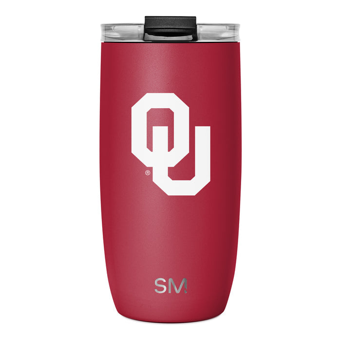 Crimson red insulated tumbler with matte textured finish displayed against white background
