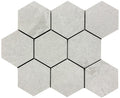 Constanza White 4" Hex Porcelain Mosaic Tile 11x14 Sheet