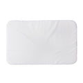 Front-facing view of the Cozee crib mattress in plain white finish, featuring softly padded edges and a smooth, baby-safe surface