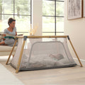 CoZee Go 3-in-1 Bassinet, Travel Cot & Playpen in Oak and Charcoal - multifunctional design for sleep, play, and travel versatility
