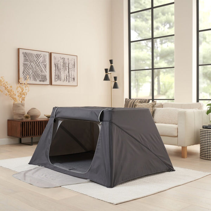 CoZee Go Travel Cot > compact foldable design for indoor play and sleep space