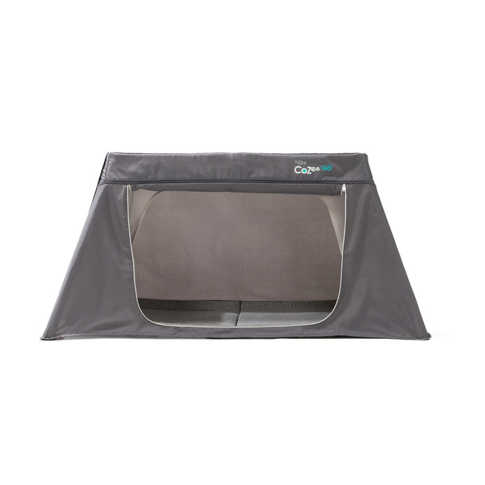 CoZee Go 3-in-1 Travel Cot – Day and night shade zipped open for ventilation and visibility