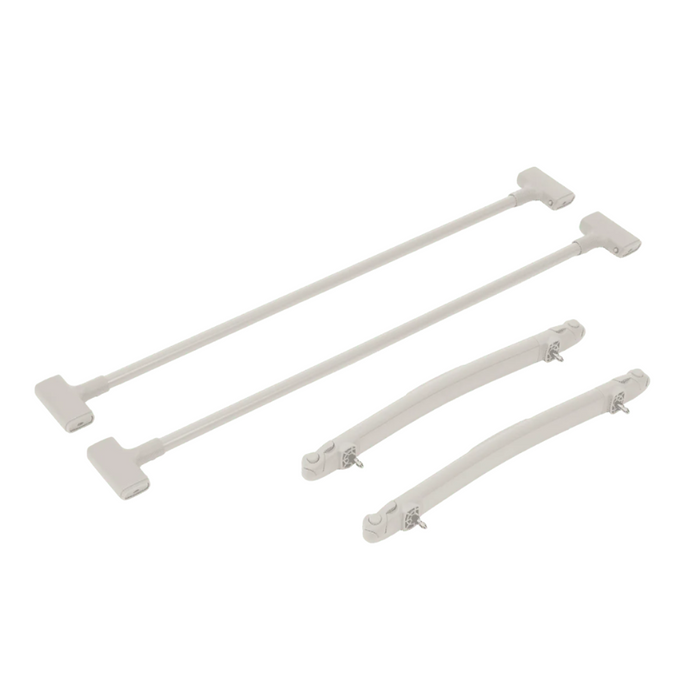 CoZee bassinet support and rocking bars shown in Ecru, detachable design enabling switch between static and rocking modes