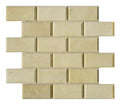 Crema Marfil 2x4 Beveled Brick Marble Mosaic Tile 12x12 Sheet