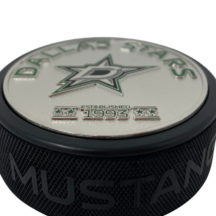 Dallas Stars Puck - Silver Established Medallion