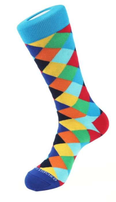 Diamond Checker Crew Sock