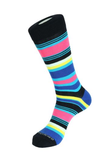 Elegant Stripe Multi Crew Sock