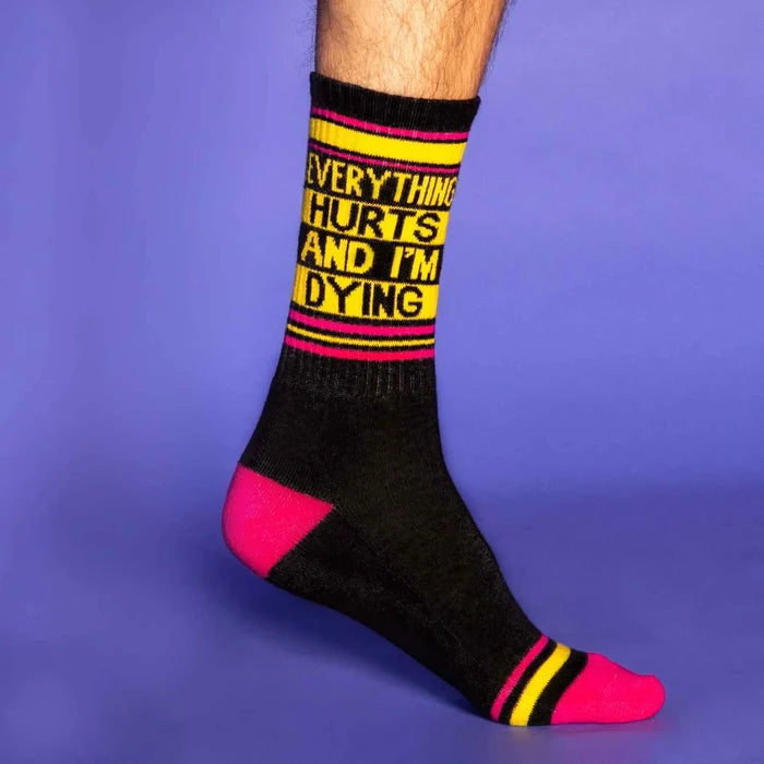 Everything Hurts Gym Socks