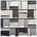 Faceted Graphite 12x12 Glass Mosaic Tile