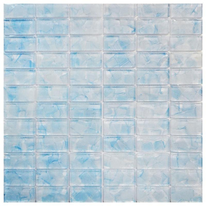 Flower Glass Bluebell 1x2 Mosaic Tile 12x12 Sheet