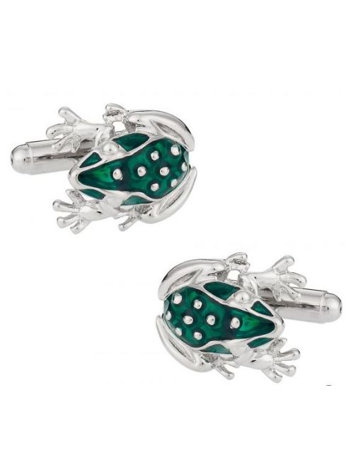 Frog Cufflinks in Green
