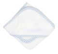 Gingham Trim Terry Hooded Towel Set - Blue
