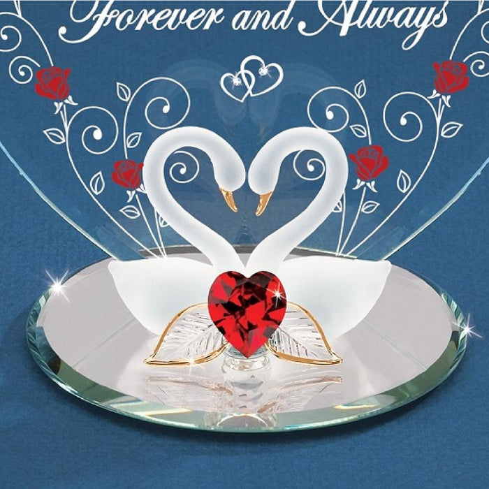 Glass Baron Swan Plaque - Together Forever and Always