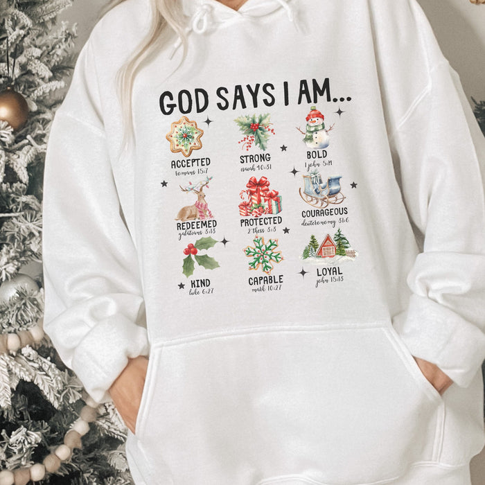 God Said I Am Christmas Women's Hoodie - Trendznmore