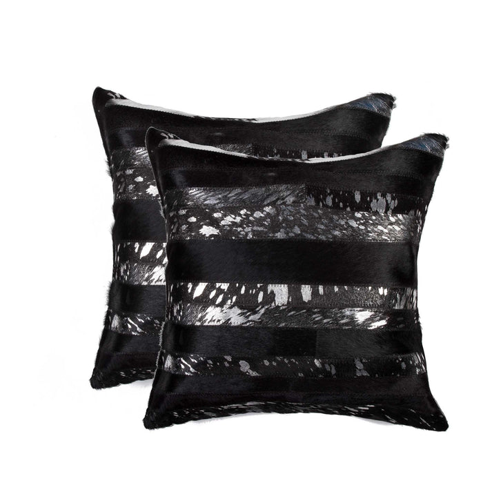 Gold And Black Cowhide Pillows