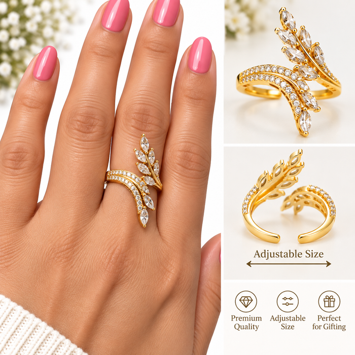Gold-tone crossover ring side profile