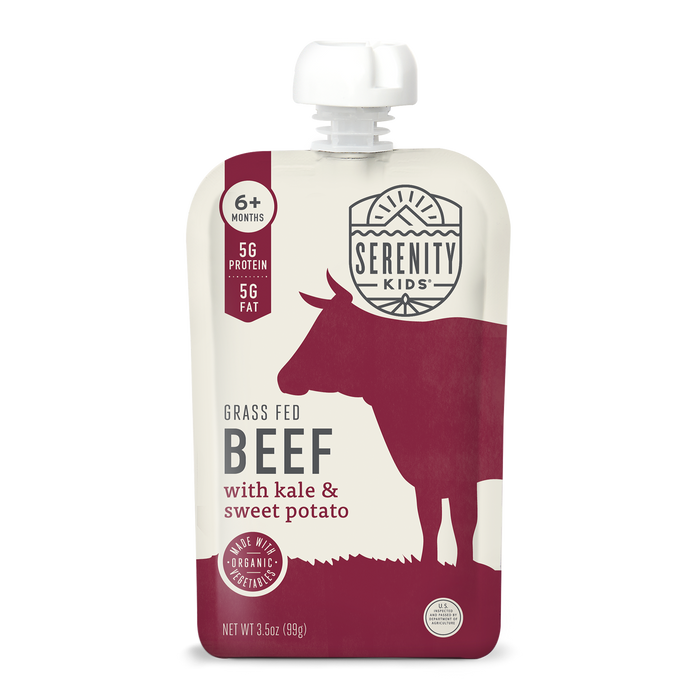 Serenity Kids grass fed beef with kale & sweet potato pouch