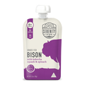 Serenity Kids grass fed bison with kabocha squash & spinach pouch on a white background