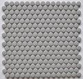 Grey 1" Penny Round Glossy Porcelain Mosaic Tile 12x12
