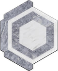 Grey and White Marble Hexagon Honed Tile 12x10 Marble Tile