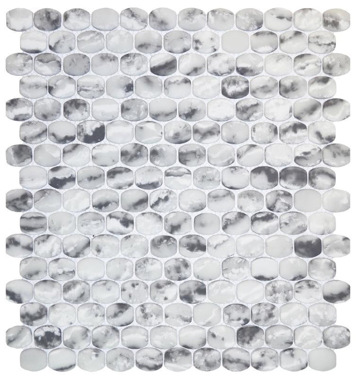 Grey Barrel Glass Mosaic Tile 12x12 Sheet