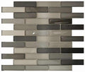 Grey Black and Taupe Glass Stick Mosaic Tile 12x12 Sheet