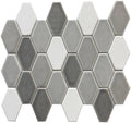 Grey Blend Diamond Glass Mosaic Tile 12x12 Sheet