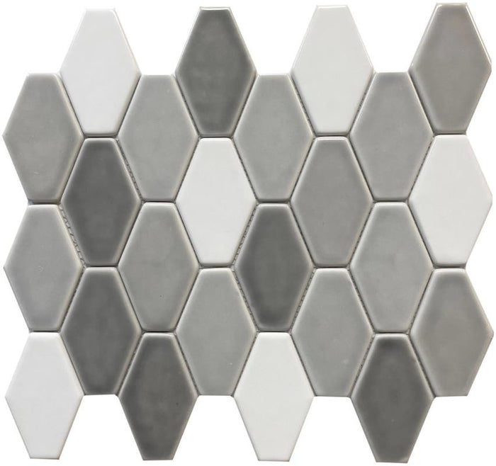 Grey Blend Diamond Glass Mosaic Tile 12x12 Sheet
