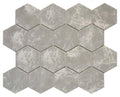 Grey Marble 3" Hex Glass Mosaic Tile 10x12 Sheet