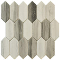 Grey Wood Picket Glass Mosaic Tile 12x12 Sheet