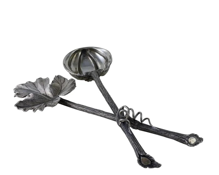 Harvest Vine Pewter Salad Server Set • Your Western Decor