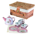 Hedgehog Tin Tea Set In a Wicker Case