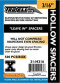 Hollow Regular Leave-In Tile Spacers 3/16" 500 Pack