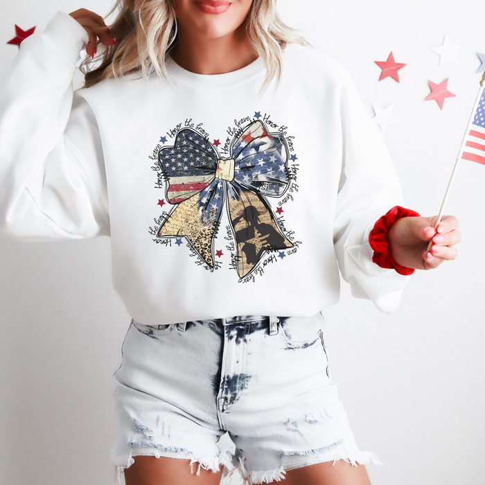 Honor the Brave Patriotic 4th of July Crewneck Sweatshirt