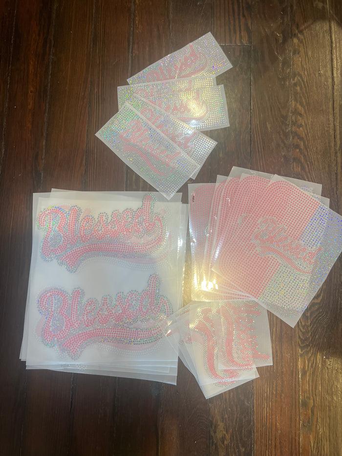 BLESSED TUMBLER BLING TRANSFERS