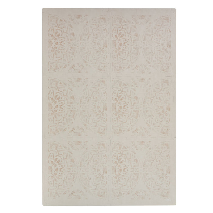 Beige and white Bedouin sand Infinity Playmat displayed on a white background.