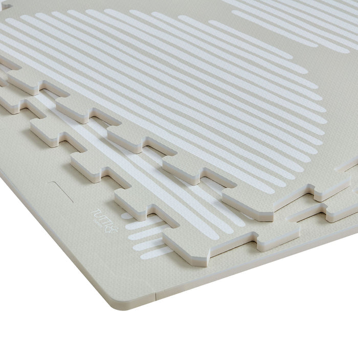 Detailed view of the edges of the Infinity Playmat in Orbital Oatmeal.