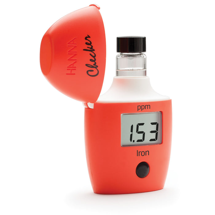 A portable colorimeter with an Iron Checker HC, perfect for measuring ppm levels in a bottle of wine. [Brand name: TAS]