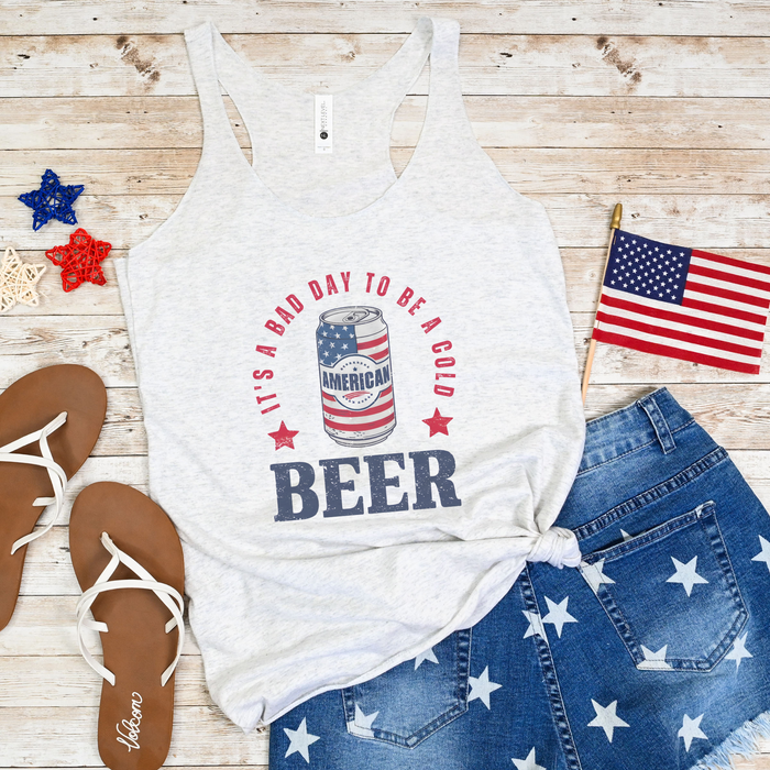 It's a Bad Day to be a Cold Beer Graphic Racerback Tank Top
