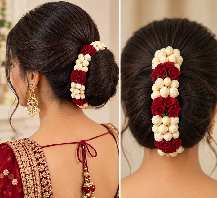 Jasmine gajra hair garland – artificial flower detail